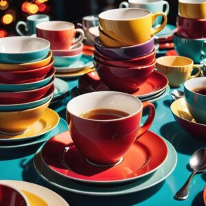 Kolorowe akcenty w zastawie stołowej