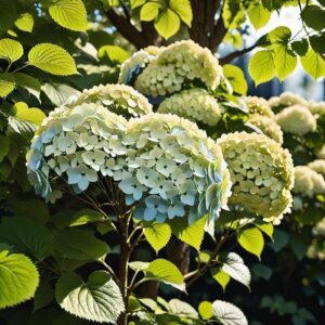 hortensja drzewiasta latem